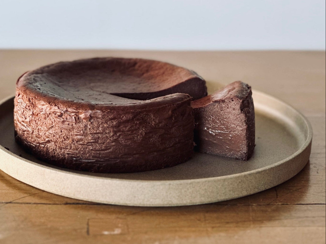 belgian dark chocolate basque cheesecake